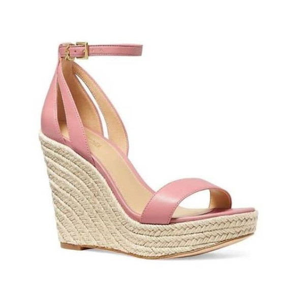 Michael Kors Pink Kimberly Leather Wedge NEW Size 10M - Picture 1 of 9